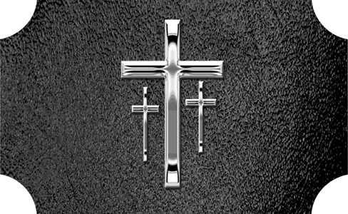 DLP517 517 SL SH BK Silver 3 Crosses Shimmer Black